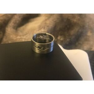 Trendy Mens/Unisex 316L Stainless Steel Cut out Flame Design Band Ring Sz 8